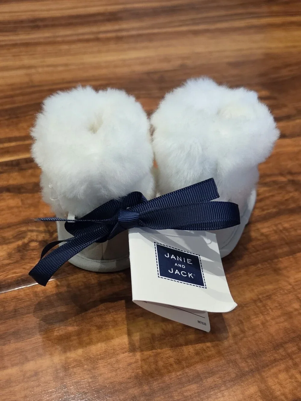 Janie and Jack NWT Size 0 (Newborn) Gray Fur Booties